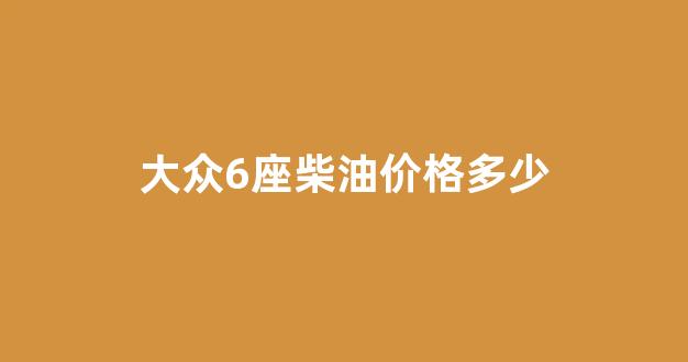 大众6座柴油价格多少_大众柴油版7座商务车