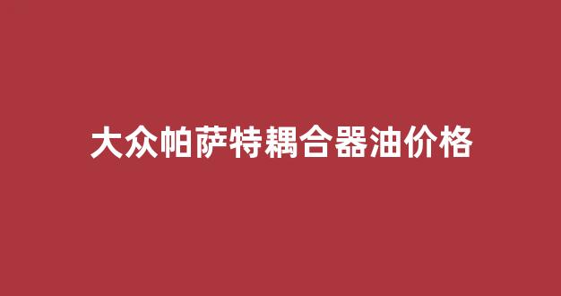 帕萨特耦合器多少钱_大众帕萨特耦合器油价格