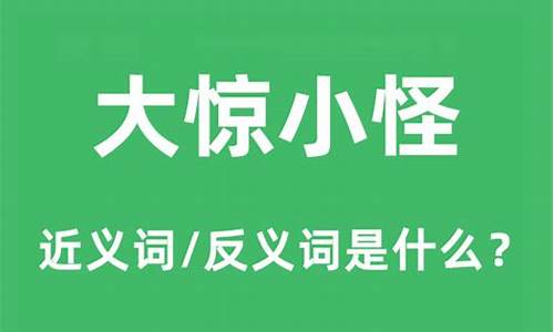 大惊小怪是什么式词语_大惊小怪的意思是什么三年级的内容