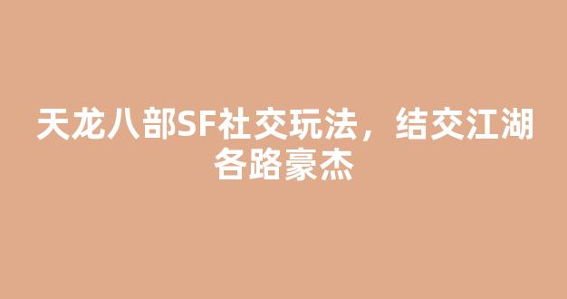天龙八部SF社交玩法，结交江湖各路豪杰
