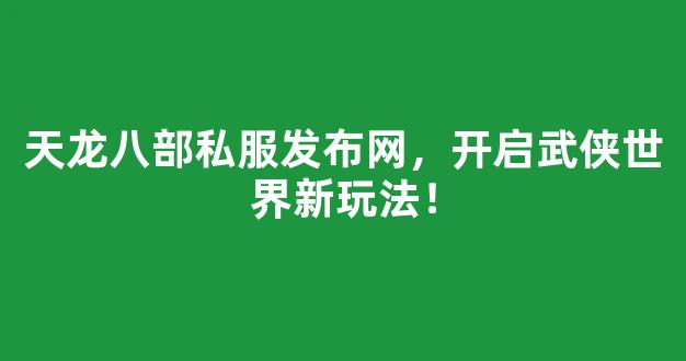 天龙八部私服发布网，开启武侠世界新玩法！