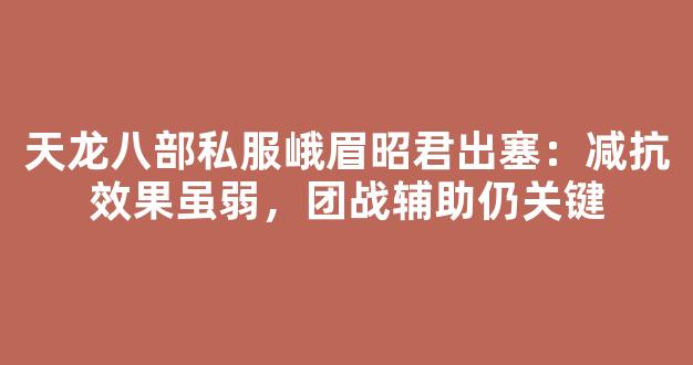 天龙八部私服峨眉昭君出塞：减抗效果虽弱，团战辅助仍关键