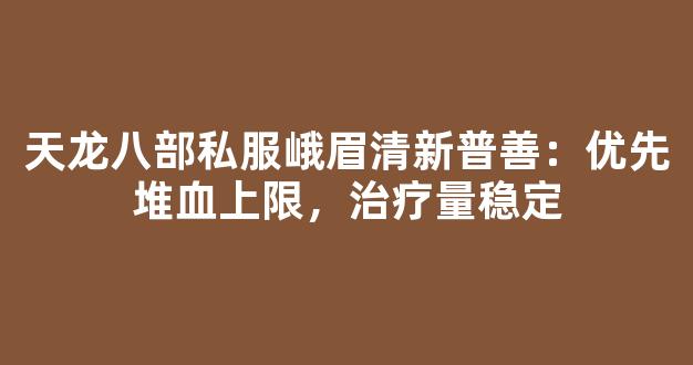 天龙八部私服峨眉清新普善：优先堆血上限，治疗量稳定