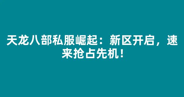 天龙八部私服崛起：新区开启，速来抢占先机！