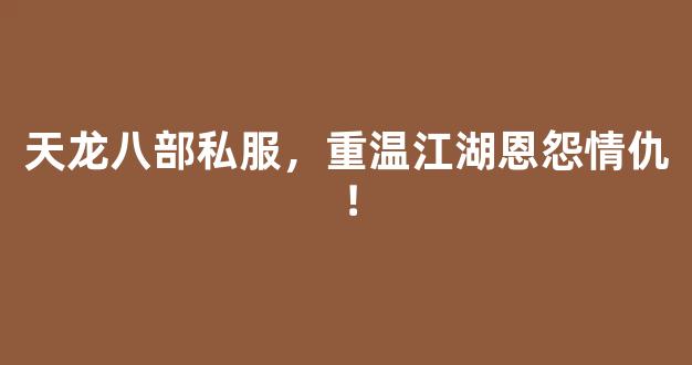 天龙八部私服，重温江湖恩怨情仇！