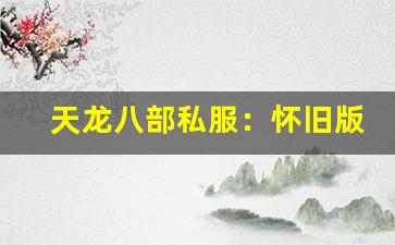 天龙八部私服：怀旧版开启，老三环、宵小玩法重现！