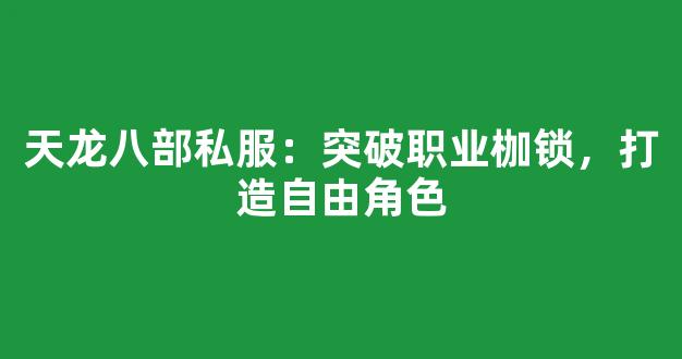 天龙八部私服：突破职业枷锁，打造自由角色
