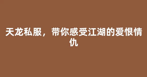 天龙私服，带你感受江湖的爱恨情仇