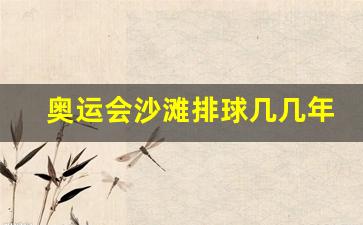 奥运会沙滩排球几几年-奥运会沙滩排球几个人