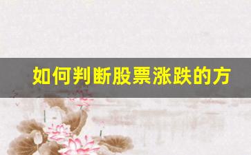 如何判断股票涨跌的方法(如何判断股票涨跌的方法视频)_https://www.fzdzcxj.com_上交所_第1张