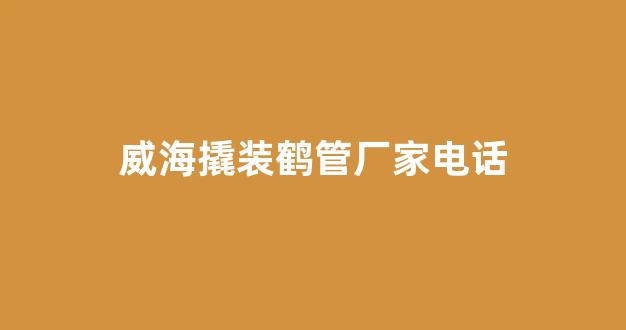 威海撬装鹤管厂家电话(威海撬装鹤管厂家电话多少)(1)