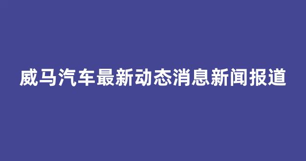 威马汽车最新动态消息新闻报道(威马汽车车型及报价)_https://www.wguangz.com_广期所_第1张
