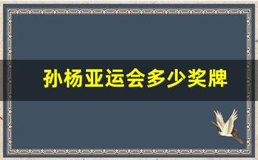 孙杨亚运会奖牌数多少-孙杨亚运会多少奖牌