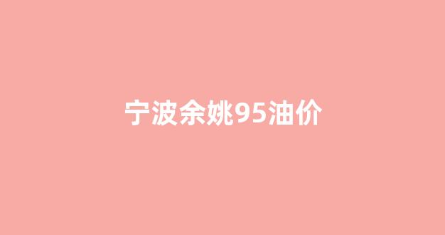 宁波余姚95油价_余姚市加油站今日油价