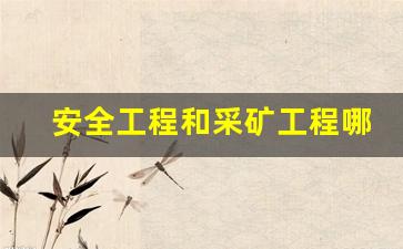 安全工程和采矿工程哪个专业好(采矿工程包括安全工程吗)_https://www.wanyuyiyao.com_北交所_第1张