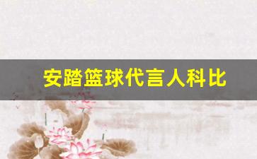 安踏篮球代言人科比-安踏的篮球代言人