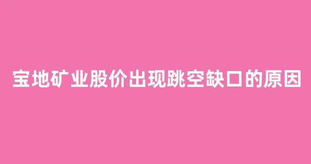 宝地矿业股价出现跳空缺口的原因(宝地矿业股价出现跳空缺口的原因分析)_https://www.qgjzrcxxzxpt.com_中金所_第1张