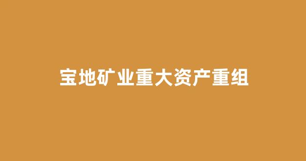 宝地矿业重大资产重组(宝地矿业重大资产重组方案)_https://www.syklpowerbike.com_科创板_第1张