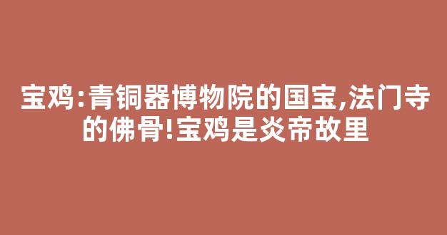 宝鸡:青铜器博物院的国宝,法门寺的佛骨!宝鸡是炎帝故里