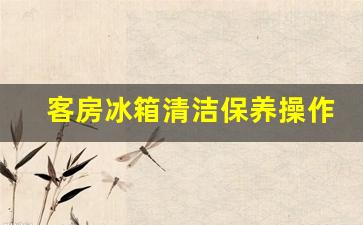 客房小冰箱规格大全-客房冰箱清洁保养操作规范