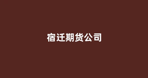 宿迁期货公司(宿迁期货公司有几家)_https://www.xzdzcjn.com_北交所_第1张