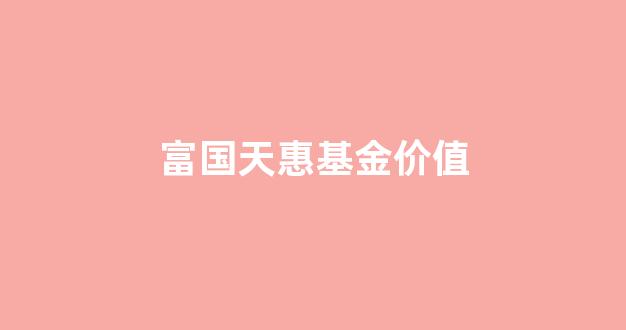富国天惠基金价值表_富国天惠基金价值
