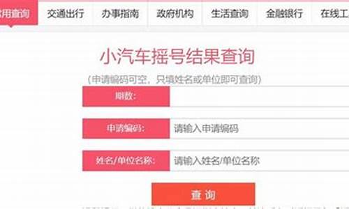 小型汽车摇号结果_小型汽车摇号结果在哪里看