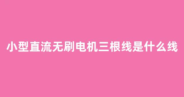 小型直流无刷电机三根线是什么线(直流无刷电机几根线)_创业板_第1张_财经网 小型直流无刷电机三根线是什么线(直流无刷电机几根线)_https://www.hangfeite.com_创业板_第1张