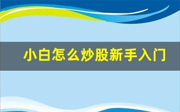 小白怎么炒股新手入门(小白怎么炒股能赚钱)_https://www.huakunhengjia.com_金融资讯_第1张