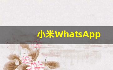 小米WhatsApp不能通知