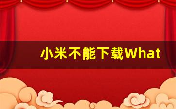 小米不能下载WhatsApp