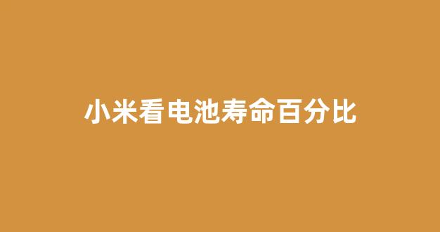 小米看电池寿命百分比(红米手机怎么看电池寿命百分比)_https://www.jumanxin.com_上交所_第1张