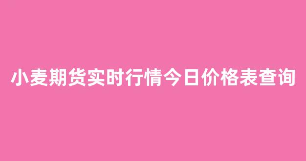 小麦期货实时行情今日价格表查询(小麦期货实时行情今日价格表查询官网)_https://www.hhem8.com_深交所_第1张