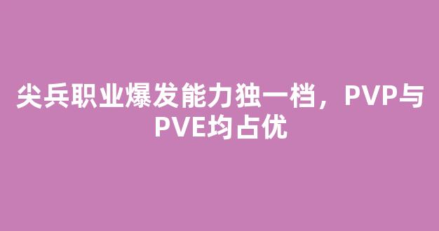 尖兵职业爆发能力独一档，PVP与PVE均占优