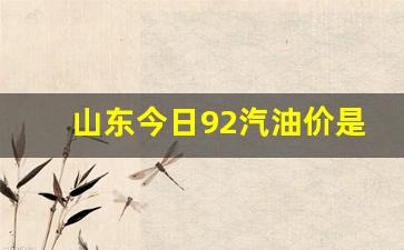 山东今日92汽油价是多少-山东油价92号汽油 今天
