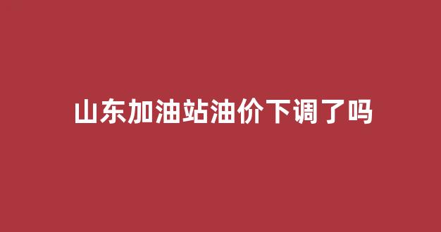 山东省油价调整_山东加油站油价下调了吗
