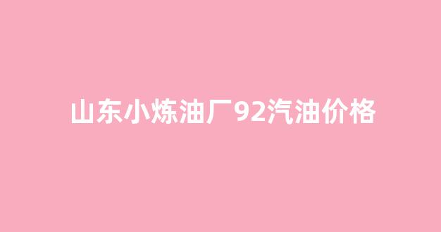 山东炼油厂汽油多少钱一吨_山东小炼油厂92汽油价格