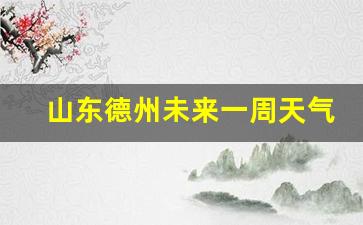 山东德州未来一周天气情况怎么样呀_山东德州未来一周天气情况怎么样