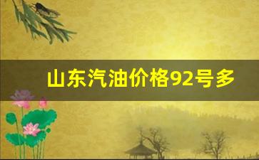 山东汽油价格92号多少钱一吨啊_山东汽油价格92号多少钱一吨