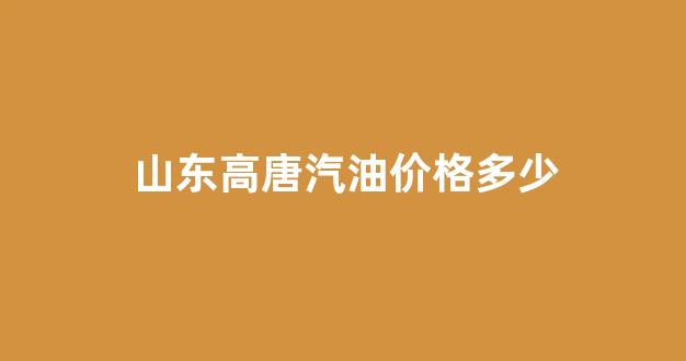 山东高唐汽油价格多少_高唐哪个加油站的油好