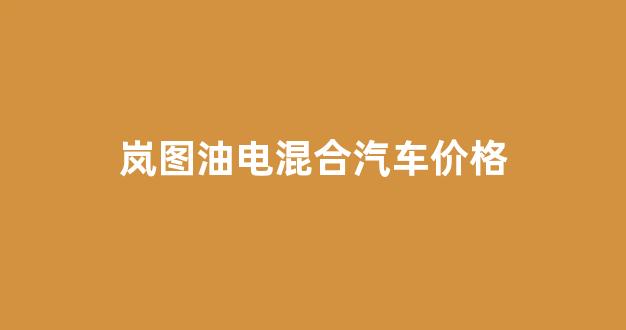 岚图油电混合汽车价格(岚图油电混合汽车价格极克01)_https://www.hangfeite.com_科创板_第1张