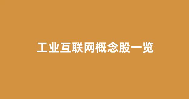 工业互联网概念股一览(工业互联网有哪些上市公司)_https://www.dcjwmf.com_上期所_第1张