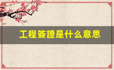 工程簽證是什么意思(工程簽證要求及標(biāo)準(zhǔn))