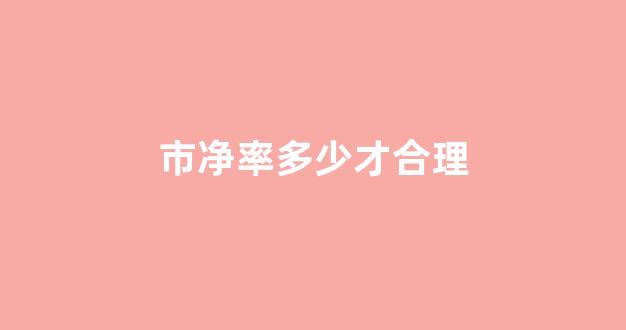 市净率多少才合理(市净率多少才合理知乎)_https://www.kairu168.com_大商所_第1张