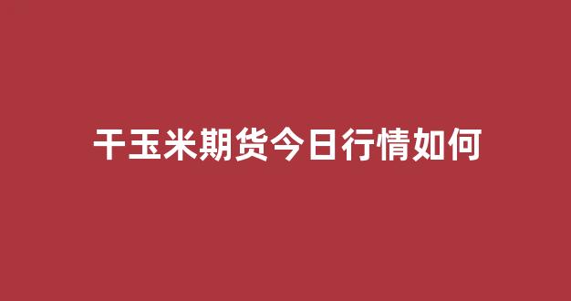 干玉米期货今日行情如何(美国玉米期货今日行情)_https://www.gdbxwh.com_开网店_第1张