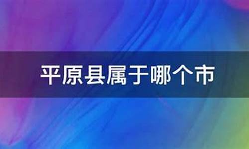 平原县属于哪个市啊_平原县属于哪个市