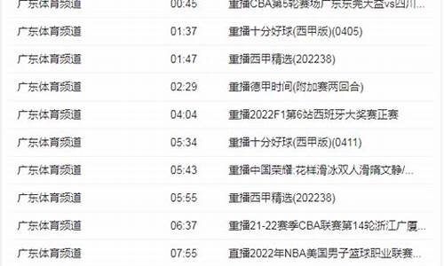 广东体育频道时间表_广东体育频道节目时间表