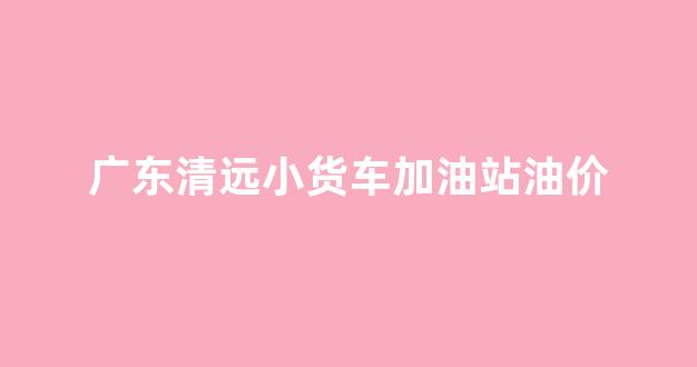 广东清远小货车加油站油价_广东清远小货车加油站油价多少