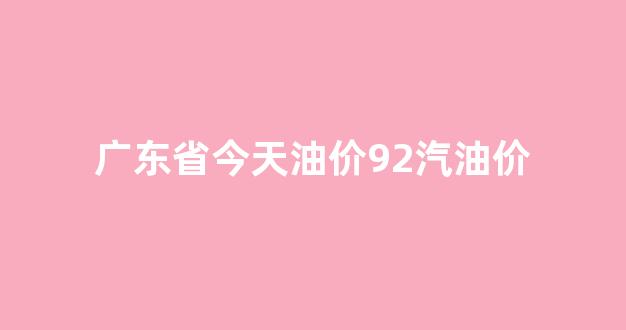 广东今日油价92号汽油_广东省今天油价92汽油价