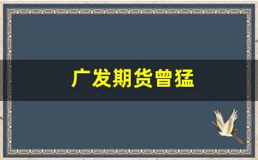 广发期货曾猛